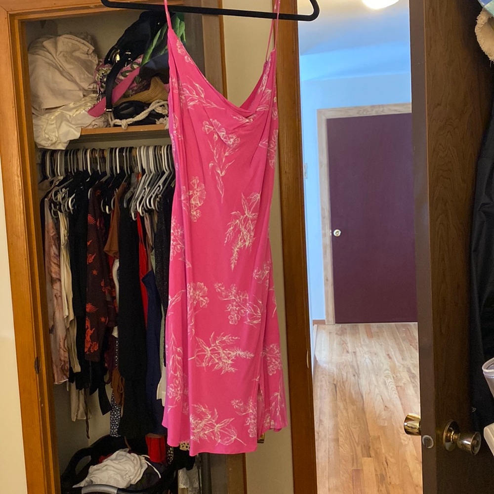 Beautiful pink slip dress with slit on side. Never worn